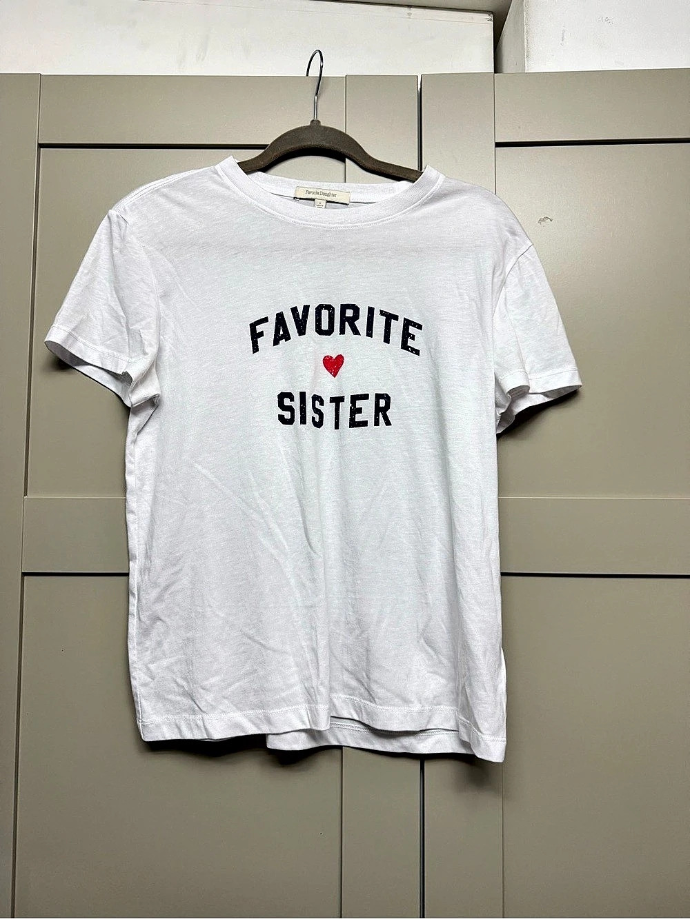 Favorite Daughter The Favorite Sister Tee Graphic Short Sleeve Tee in White